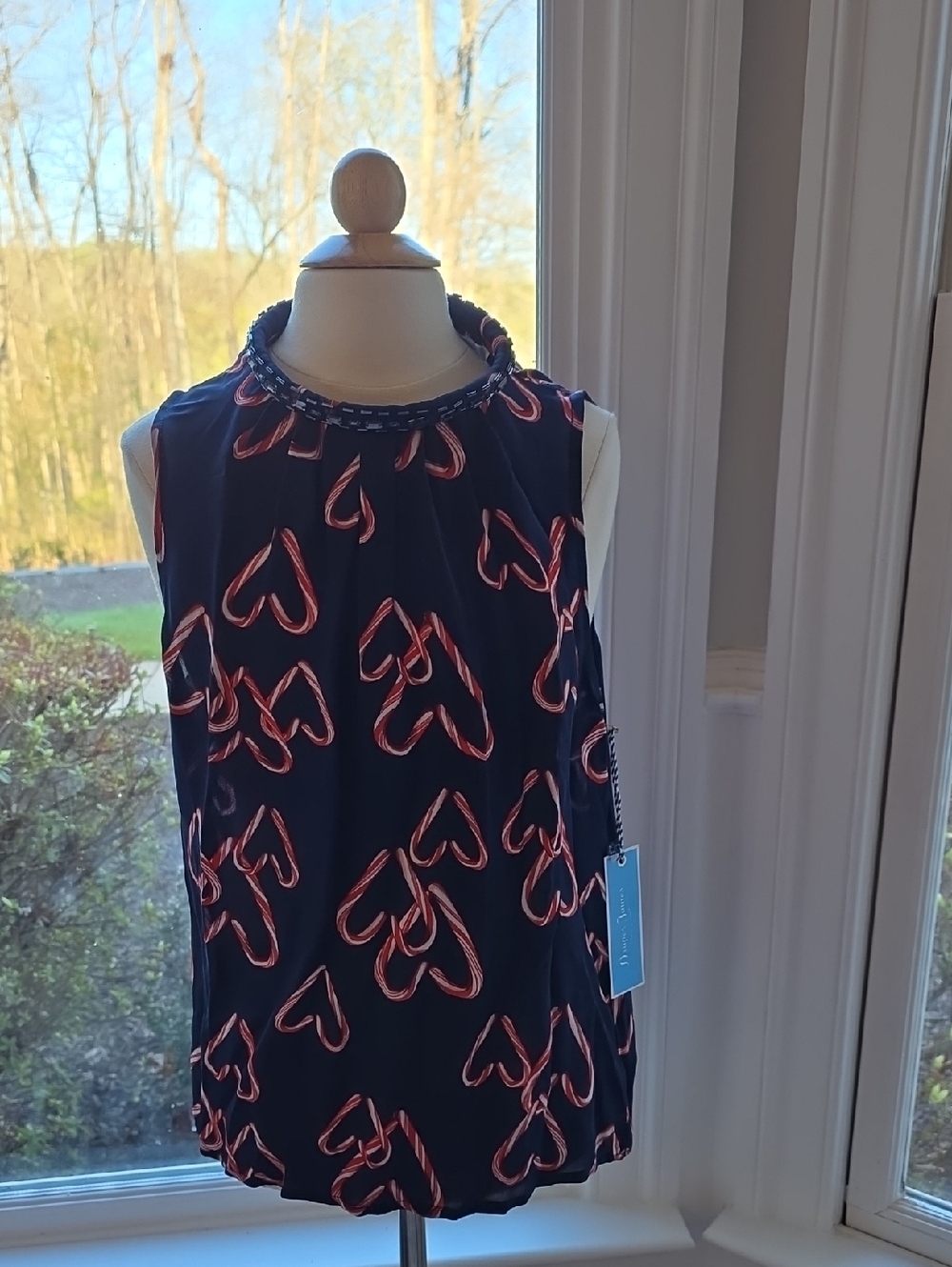 Draper James Courtland Roll Neck Top 100% Silk